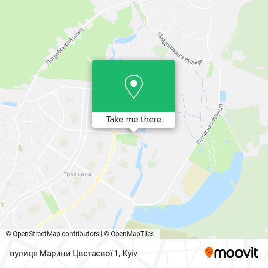 вулиця Марини Цвєтаєвої 1 map