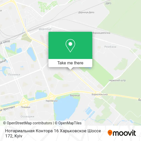 Карта Нотариальная Контора 16 Харьковское Шоссе 172