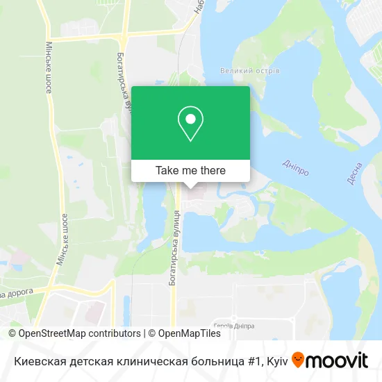 Карта Киевская детская клиническая больница #1