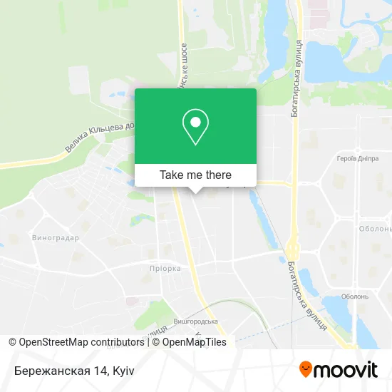 Карта Бережанская 14