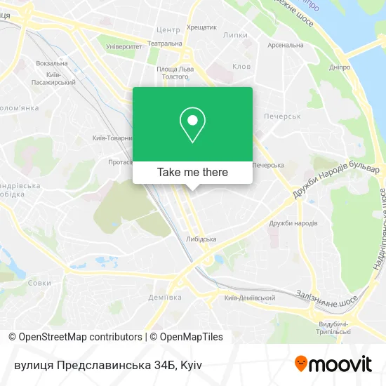 Карта вулиця Предславинська 34Б