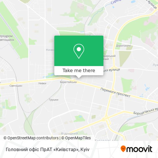 Головний офіс ПрАТ «Київстар» map