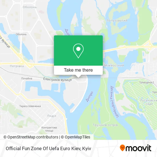 Карта Official Fun Zone Of Uefa Euro Kiev