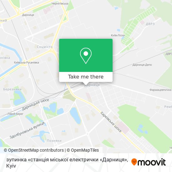зупинка «станція міської електрички «Дарниця» map
