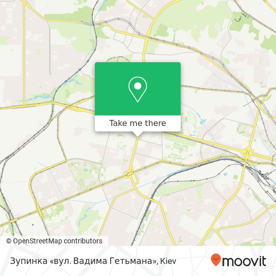 Зупинка «вул. Вадима Гетьмана» map