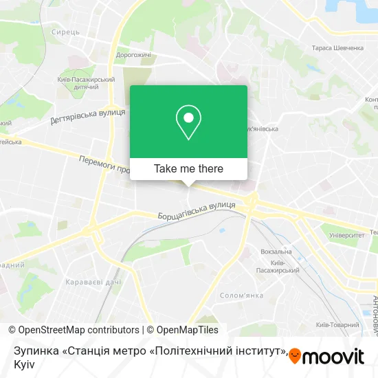 Карта Зупинка «Станція метро «Політехнічний інститут»