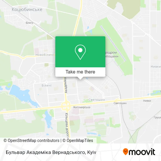 Карта Бульвар Академіка Вернадського