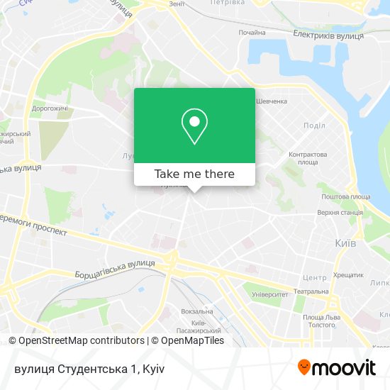 вулиця Студентська 1 map