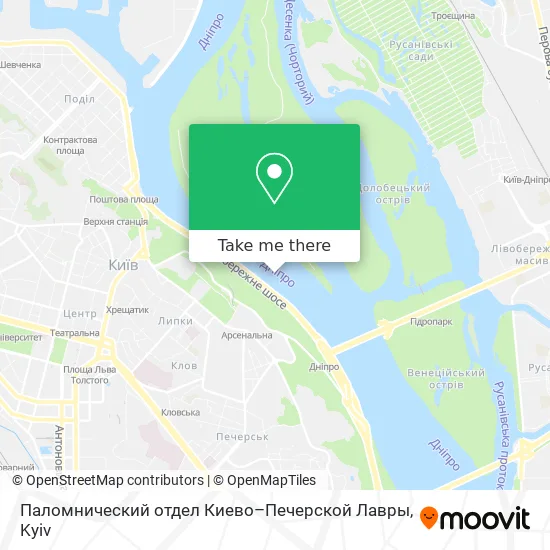 Карта Паломнический отдел Киево–Печерской Лавры