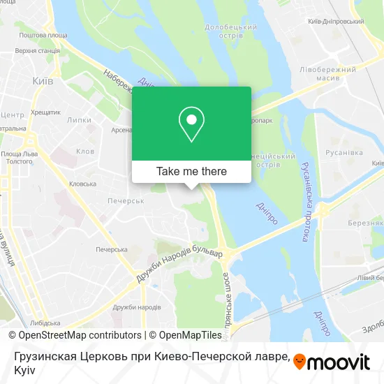 Карта Грузинская Церковь при Киево-Печерской лавре