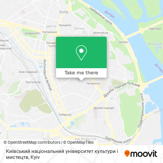 Київський національний університет культури і мистецтв map