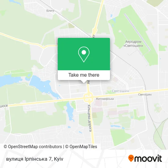 Карта вулиця Ірпінська 7