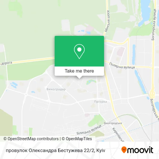 Карта провулок Олександра Бестужева 22 / 2