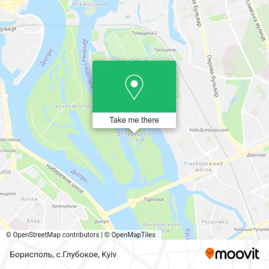 Карта Борисполь, с.Глубокое