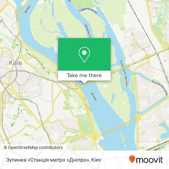 Зупинка «Станція метро «Дніпро» map