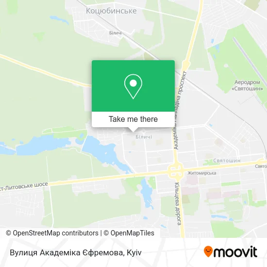 Вулиця Академіка Єфремова map