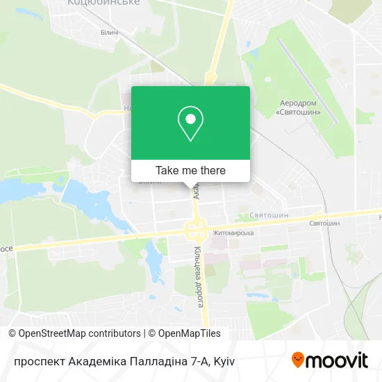Карта проспект Академіка Палладіна 7-А
