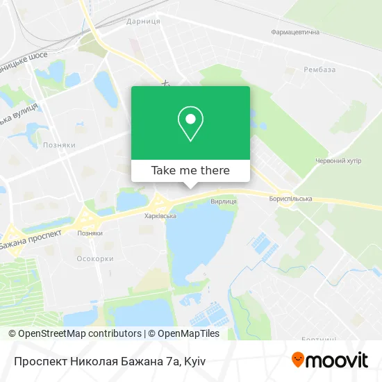 Проспект Николая Бажана 7а map