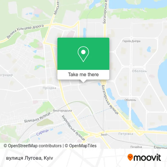 Карта вулиця Лугова