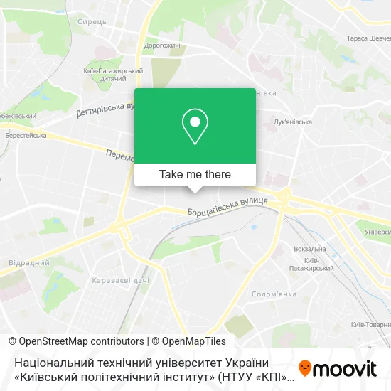 Карта Національний технічний університет України «Київський політехнічний інститут» (НТУУ «КПІ»)