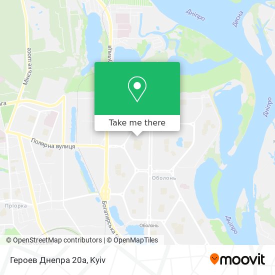 Героев Днепра 20а map