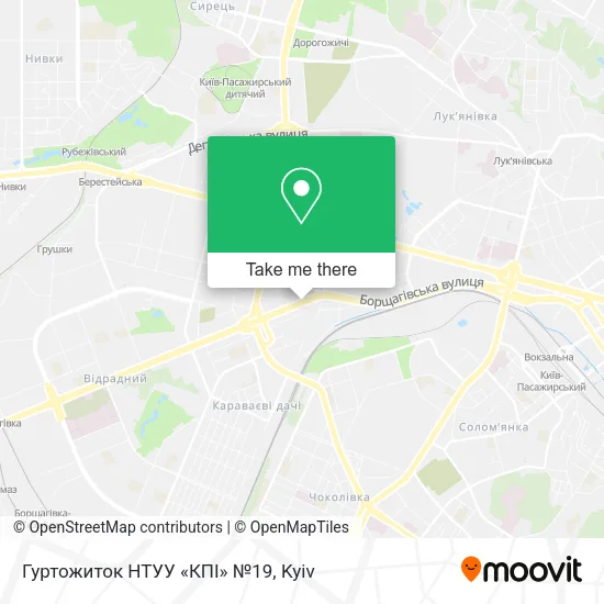 Карта Гуртожиток  НТУУ «КПІ» №19