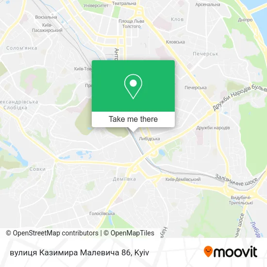 Карта вулиця Казимира Малевича 86