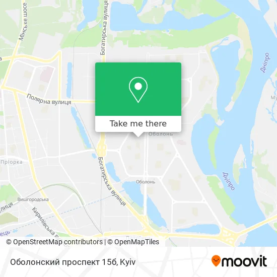 Оболонский проспект 15б map