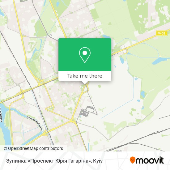Карта Зупинка «Проспект Юрія Гагаріна»