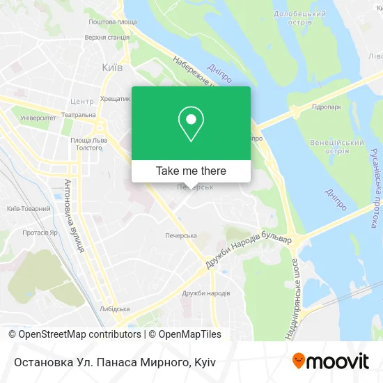 Карта Остановка Ул. Панаса Мирного