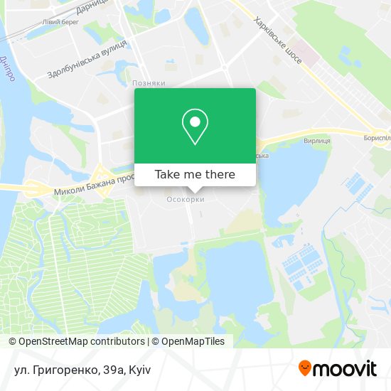 Карта ул. Григоренко, 39а