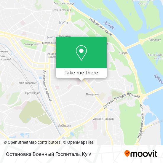 Остановка Военный Госпиталь map