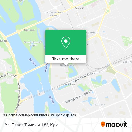 Ул. Павла Тычины, 18б map