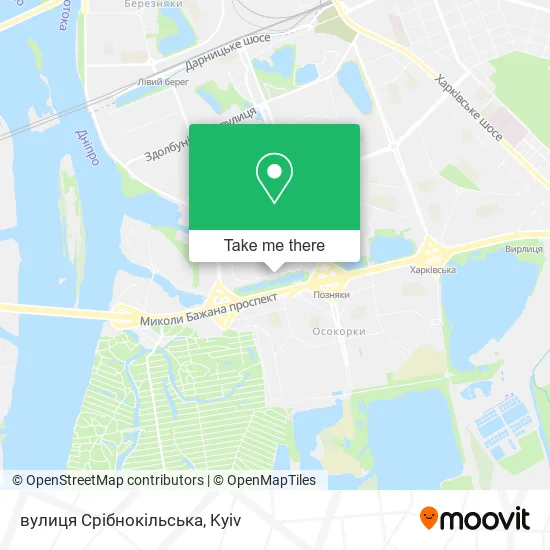 вулиця Срібнокільська map