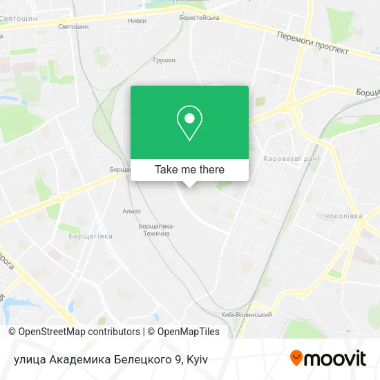 Карта улица Академика Белецкого 9