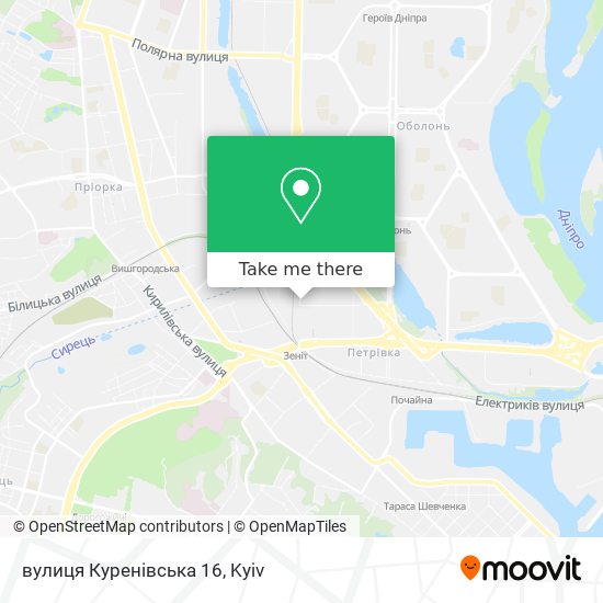 Карта вулиця Куренівська 16