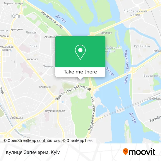 вулиця Запечерна map