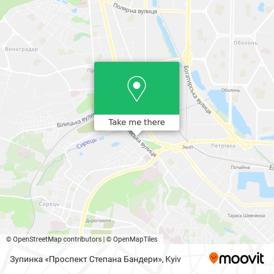 Зупинка «Проспект Степана Бандери» map