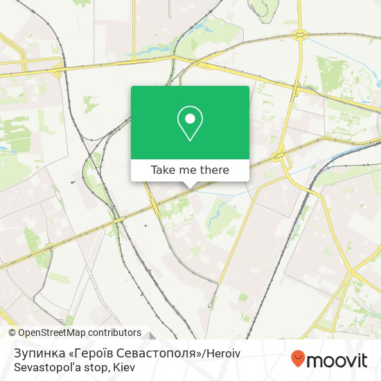 Зупинка «Героїв Севастополя» / Heroiv Sevastopol'a stop map