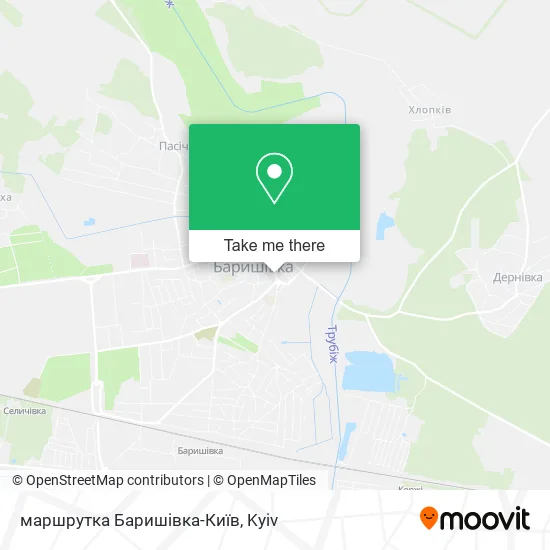 Карта маршрутка Баришівка-Київ