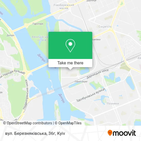 Карта вул. Березняківська, 36г
