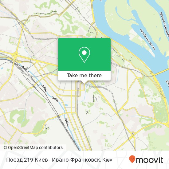 Поезд 219 Киев - Ивано-Франковск map