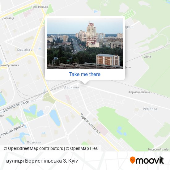 Карта вулиця Бориспільська 3