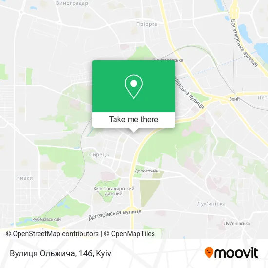 Карта Вулиця Ольжича, 14б