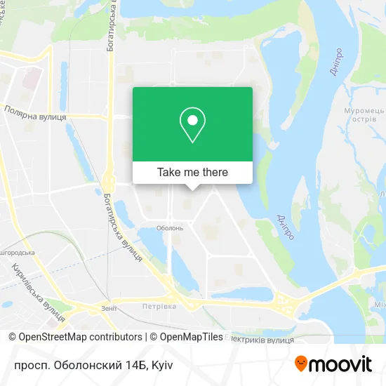 Карта просп. Оболонский 14Б
