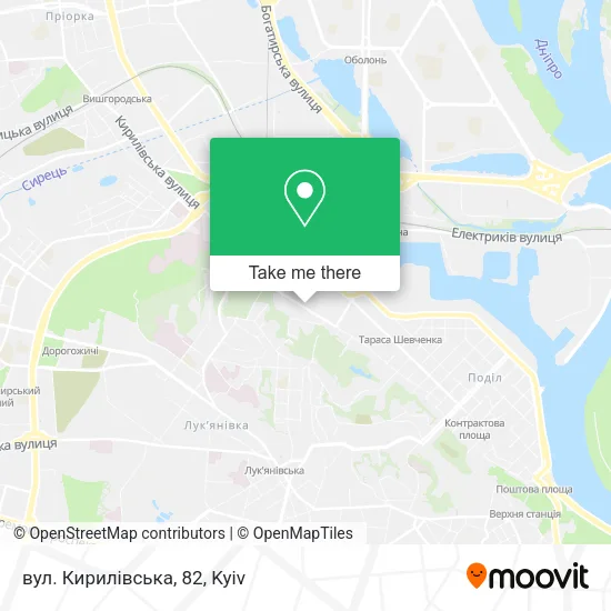 Карта вул. Кирилівська, 82
