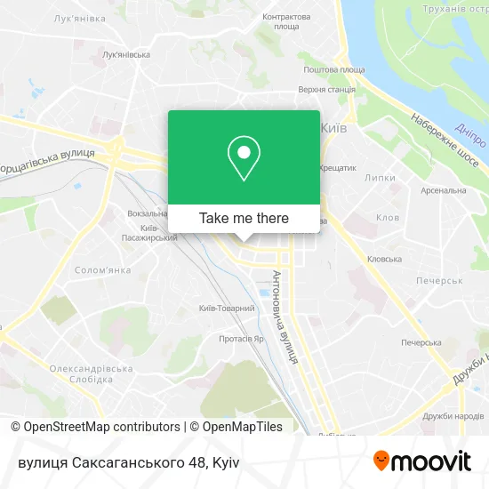 Карта вулиця Саксаганського 48