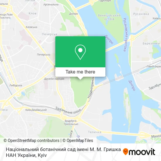 Карта Національний ботанічний сад імені М. М. Гришка НАН України