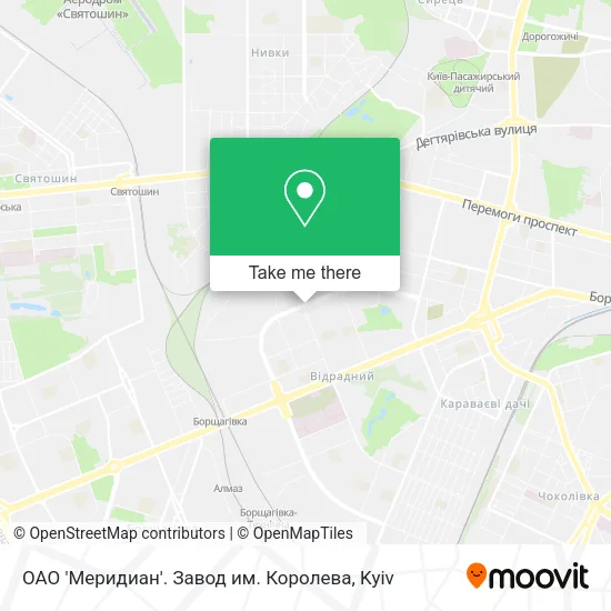 Карта ОАО 'Меридиан'. Завод им. Королева