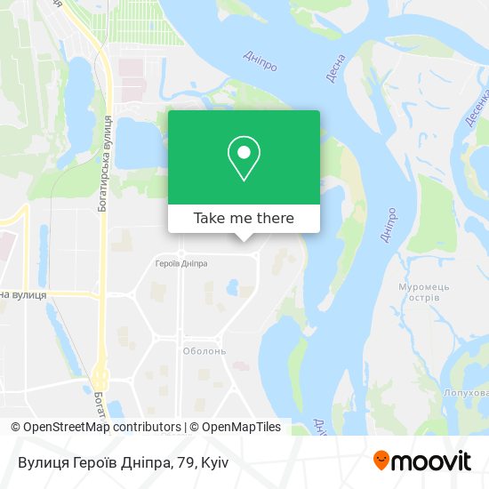 Вулиця Героїв Дніпра, 79 map